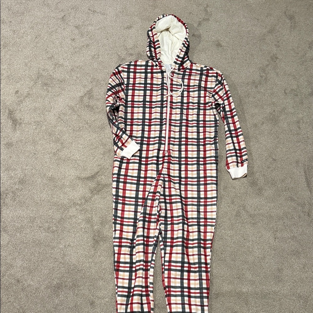 Fabletics Plaid Hooded Onesie